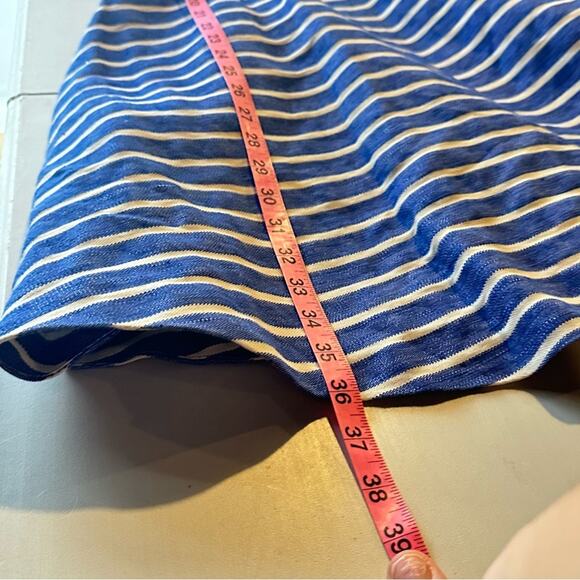 Vineyard Vines Cotton Linen Striped Fit & Flare Dress, Coastal, Size 8 - Picture 10 of 12